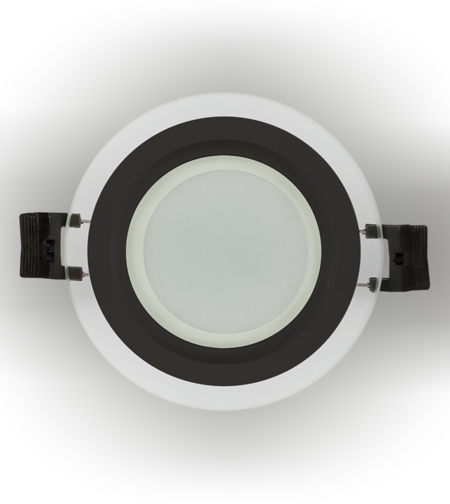 LED стъклен панел кръг IP44 черен ринг  220V-240V AC 120° 6W 4200K SMD 2835
