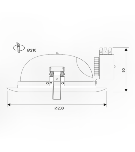 Луна за вграждане 230mm E27 стационарна сатиниран никел