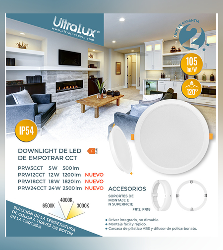LED панел за вграждане кръг IP54  220V-240V AC 120° 24W 3000K/4000K/6500K SMD 2835