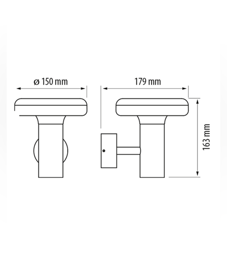 LED фасадно осв. тяло, 6W, 4200K, IP65, кръг  за стена графит