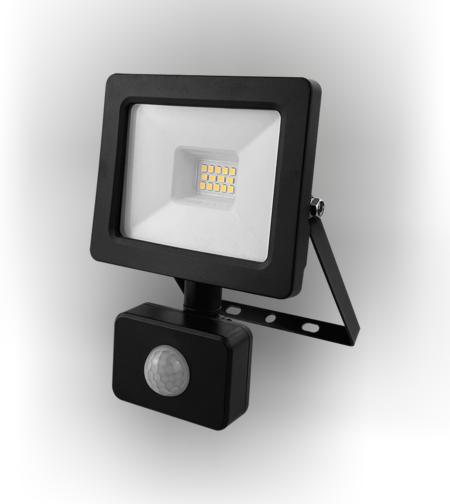 LED SLIM PIR прожектор неутрална IP44  220V-240V AC 110° 10W 4000K SMD 2835