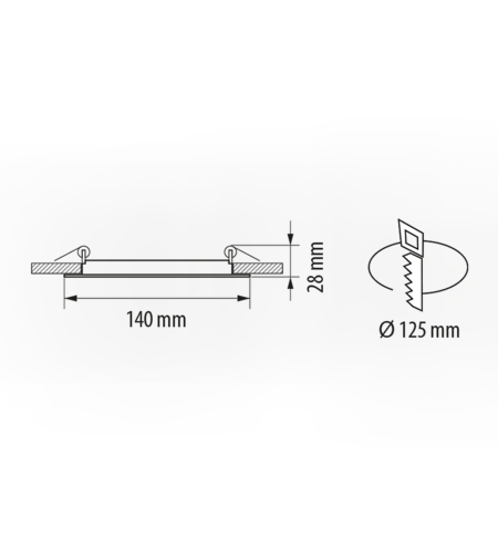 LED панел за вграждане кръг оранжева рамка неутрална  110-265V 120° 6W 4200K SMD 2835