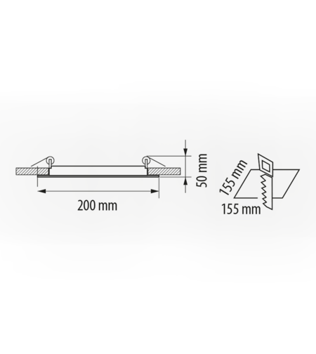 LED стъклен панел квадрат IP44  220V-240V AC 120° 18W 4200K SMD 2835