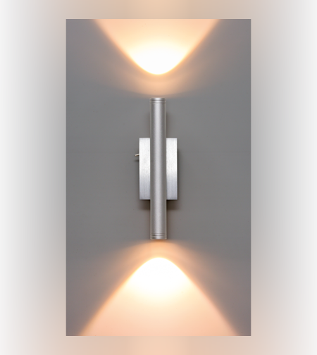 LED осветително тяло,2x3W,IP65  за стена сатиниран никел