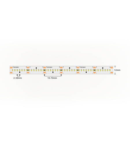 Професионална LED лента топло бяло 5м IP20  24V DC 120° 22W/m 2700K SMD 2110