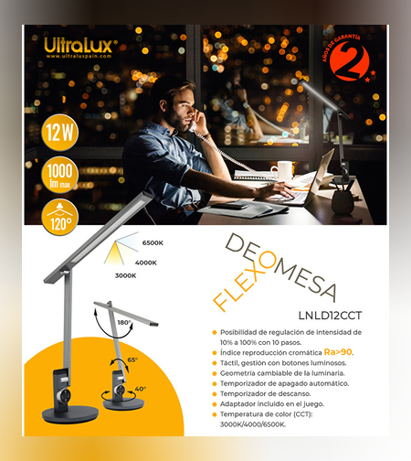 LED димираща настолна лампа CCT 12W