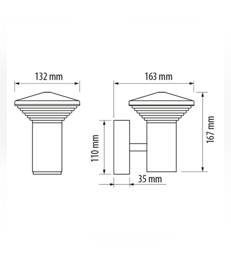 LED фасадно осв. тяло, 6W, 2700K, IP65, куб  за стена графит