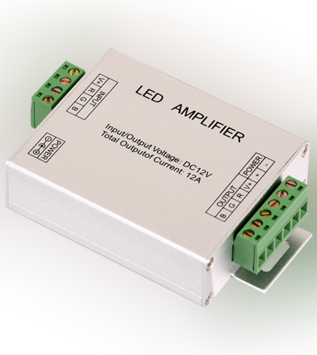 Усилвател за RGB светодиодна лента, 12А  12-24V DC 180° 144W