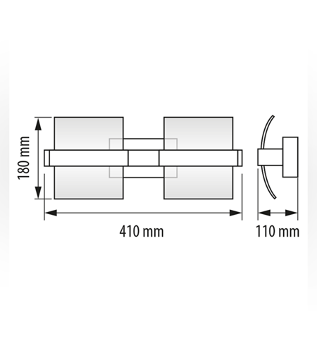 LED осв. тяло 2х5W, 4200K, IP20  за стена хром