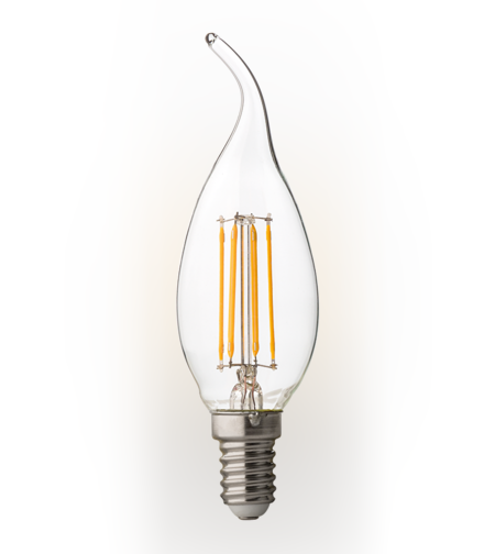 LED димиращ filament пламък неутрална E14 220V-240V AC 360° 4W 4200K Filament
