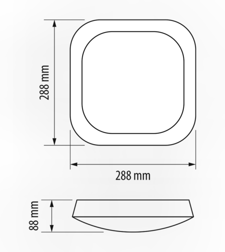 LED водоустойчива плафониера IP66  220V-240V AC 120° 14W 4500K SMD 2835