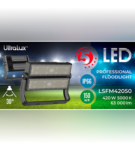 LED професионален прожектор IP66  100-277V AC 30° 420W 5000K SMD 2835