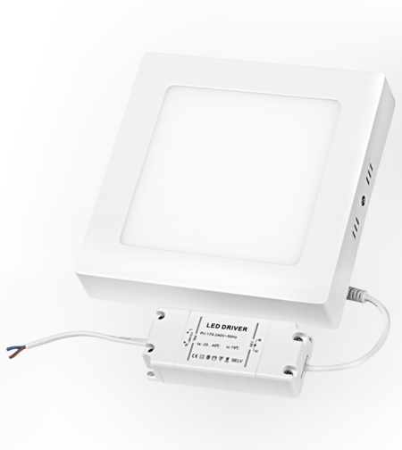 LED панел за външен м-ж квадрат топла  220V-240V AC 120° 18W 2700K SMD 2835
