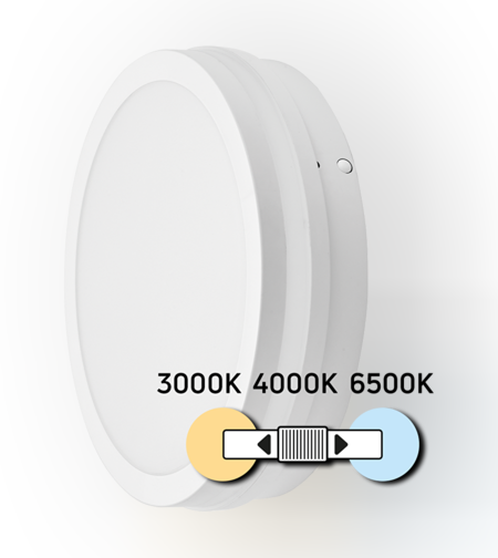 LED CCT IP54 220-240V AC 24W  плафониера бяла