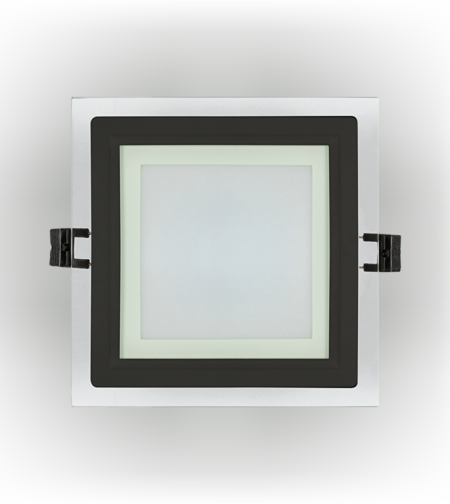 LED стъклен панел квадрат IP44 черен ринг  220V-240V AC 120° 18W 4200K SMD 2835