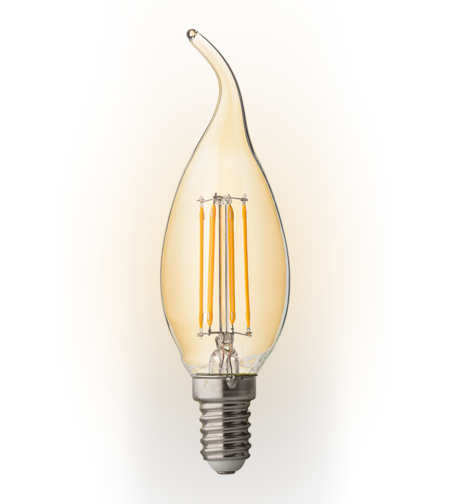 LED димиращ filament пламък амбър E14 220V-240V AC 360° 4W 2500К Filament
