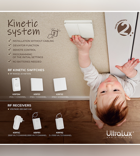 RF кинетичен двуканален ключ IP65