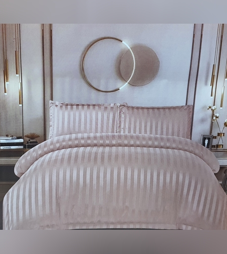 Спално бельо 4 части сатен Бежаво