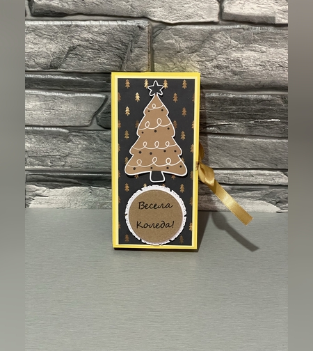 Коледна картичка с шоколад