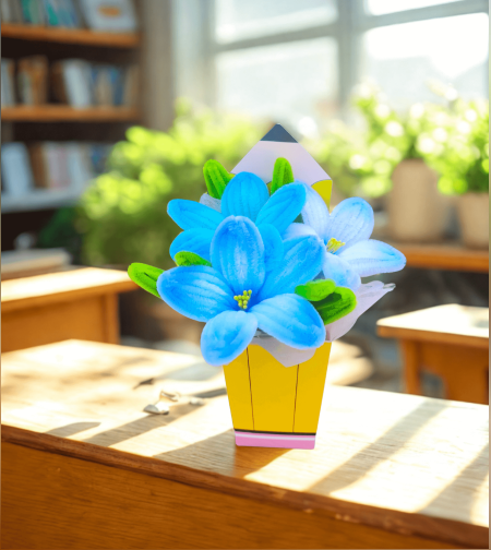 Вечен букет за учител-Peacock Blue