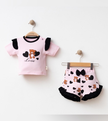 Летен комплект за момиче с мече