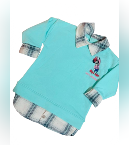 Детска туника с Мини Маус и ефект на риза