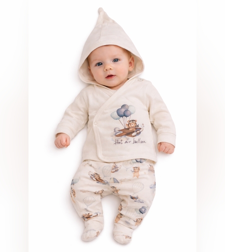 Бебешки комплект с ританки и шапчица 100% памук