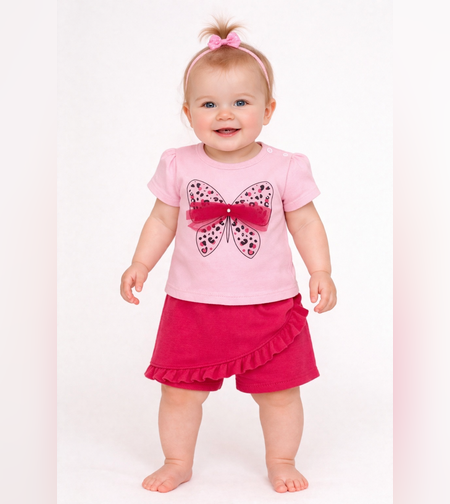 Розов летен комплект за момиче