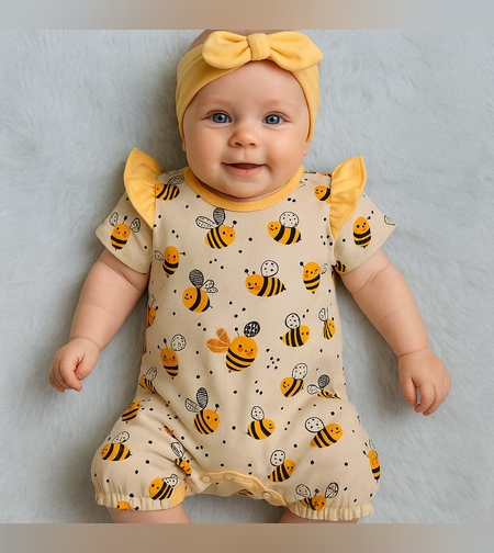 Бебешки ромпър с пчелички