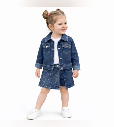 Дънков комплект за момиче с камъчета