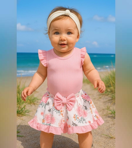 Бебешки комплект в розово