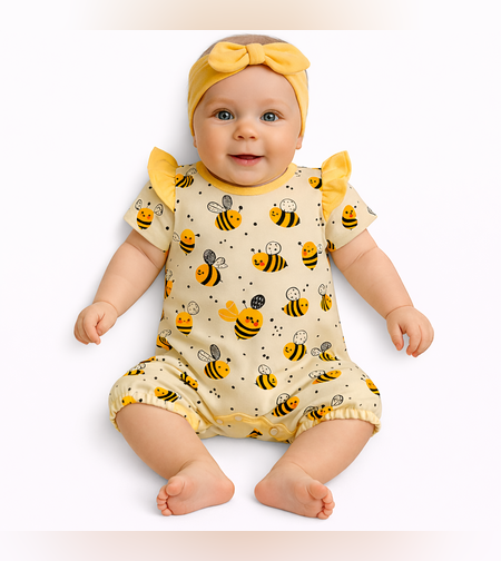 Бебешки ромпър с пчелички