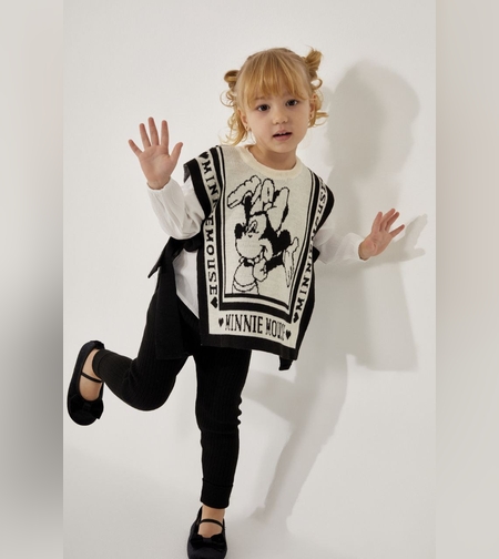 Детски комплект Minnie Mouse – клин и плетено пончо