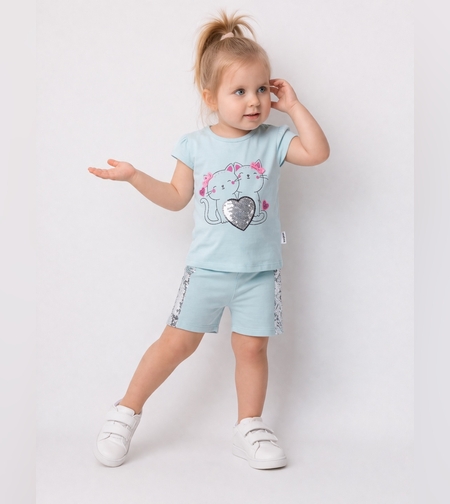 Комплект за момиче с котенца и пайети