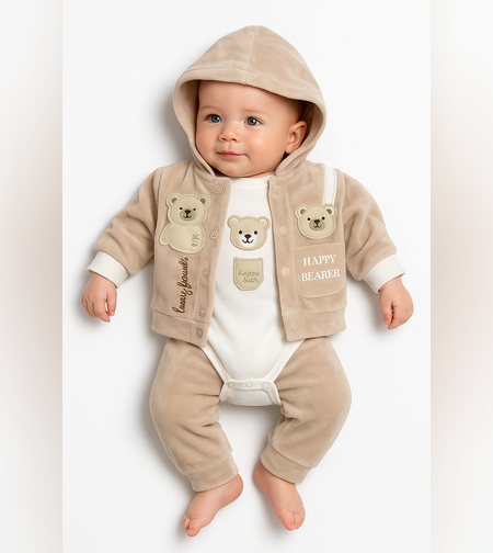 Мек плюшен бебешки комплект Happy Bear