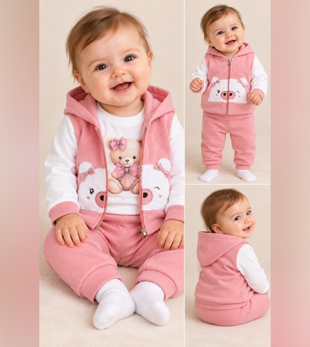 Бебешки комплект Pink Friends – 3 части