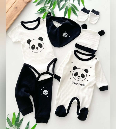 Комплект за новородено с панда 6 части