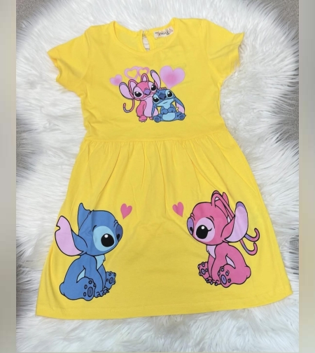 Лятна жълта рокличка Стич