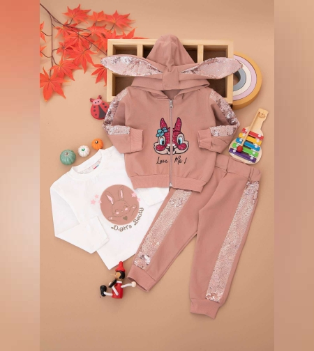 Комплект зайче  с пайети – 3 части