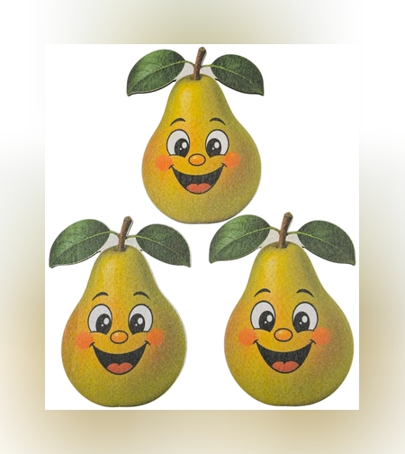 Цветна дървена фигурка Весела круша