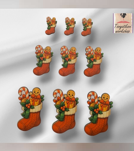 Коледна дървена фигурка- 10бр