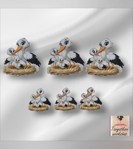 Фигурка щъркели в гнездо-10бр