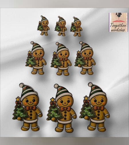 Цветна дървена фигурка –„Меденка с елха“-10бр