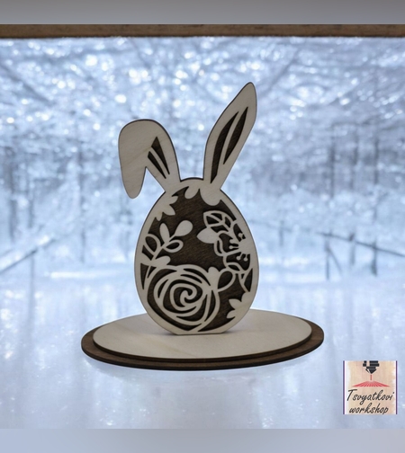 Великденска украса яйце с уши на заек