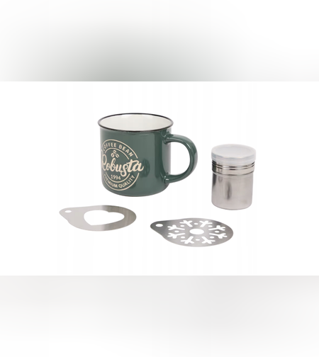 Комплект бариста, 4 броя, шаблони за цедка и чаша, 340 мл, маслина