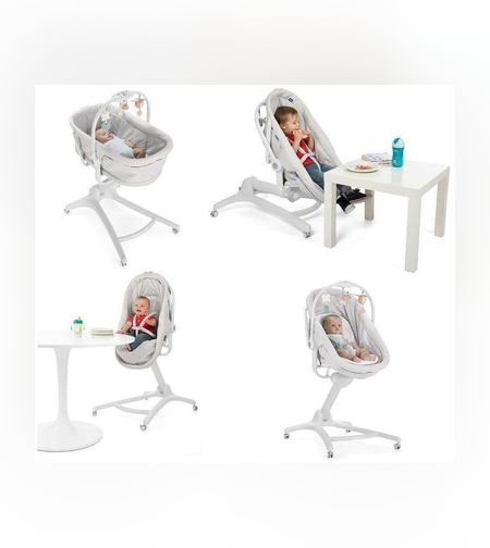 Chicco Baby Hug Air 4 in 1 - кошара, шезлонг, стол за хранене, първият стол Stone