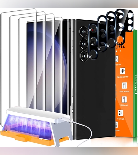 Samsung Galaxy S23 Ultra - 4 броя UV стъкла и 4 броя протектори за обектива на камерата