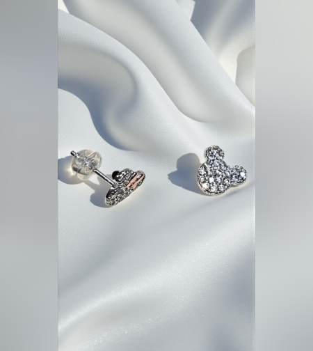 Сребърни обеци Мики Маус Disney