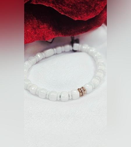 Еластична гривна с Керамика, 18К злато, ДиамантиGioia