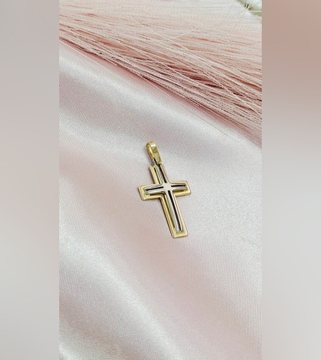 Златен кръст от бяло и жълто злато